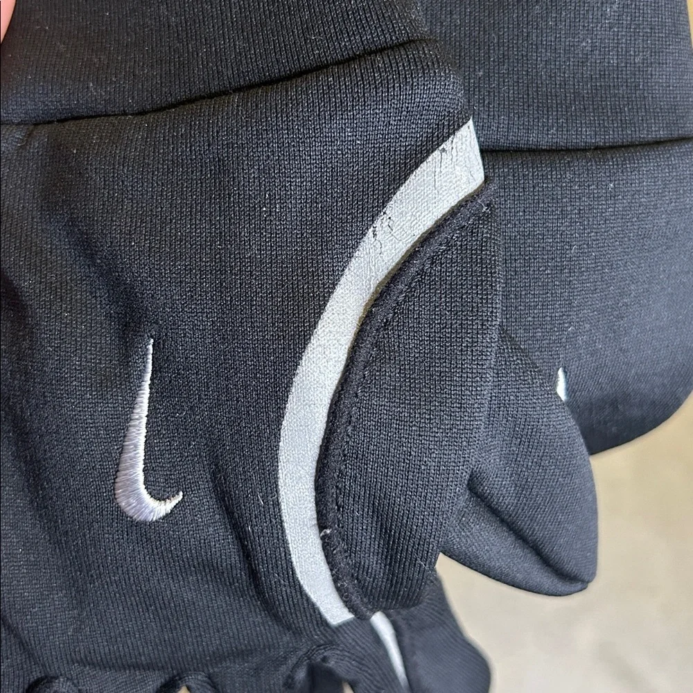 Nike Black Gloves with Silver Detailing